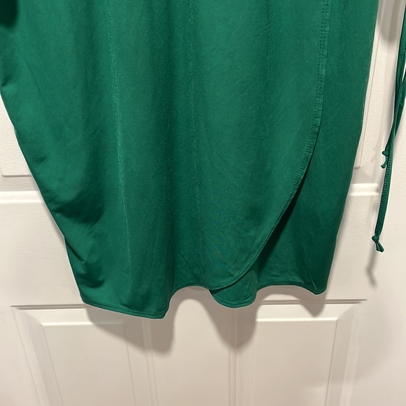 NWT Ashley Stewart Kelly GREEN Long sleeve V neck MIDI dress - Picture 7 of 11